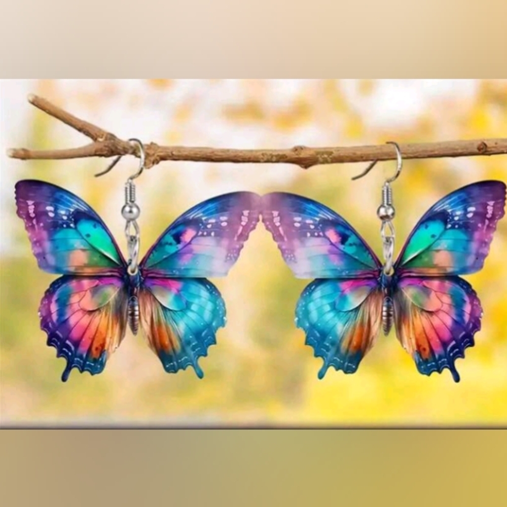 NEW Colorful Butterfly Earrings, dangle
